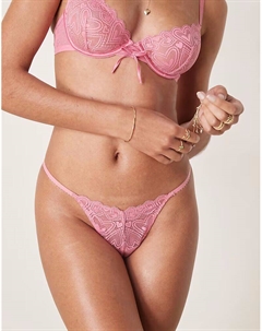 Кружевные стринги Blake Heart с корсетом розового цвета Asos design
