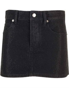 Джинсовая мини-юбка с декором, черный Alexander wang