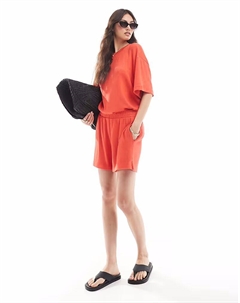 Короткие трикотажные шорты красного цвета Asos design