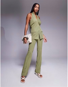 Классические брюки-клеш оливкового цвета Asos design