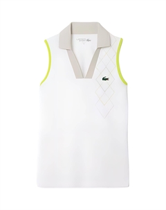 Поло для женщин белое/серое/желтое Lacoste