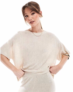 Свободный легкий трикотажный топ, серо-бежевый Only