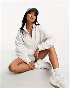 Толстовка с застежкой-молнией на половину длины, мраморный Asos design