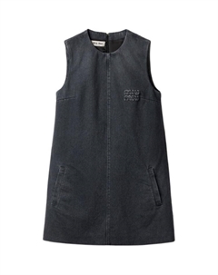 Женское серое платье без рукавов SS24, серый Miu miu