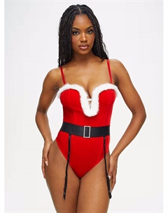Рождественское сексуальное боди с глубоким декольте в красном цвете Ann summers
