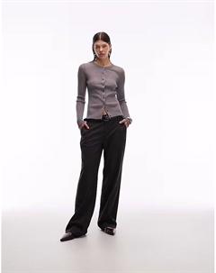 Мужские брюки с низкой посадкой в тонкую серую полоску Asos design