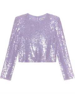 Топ с длинными рукавами и пайетками, сирень Self-portrait