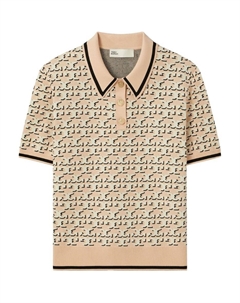 Поло с лого-жаккардом, Apricot Tory burch