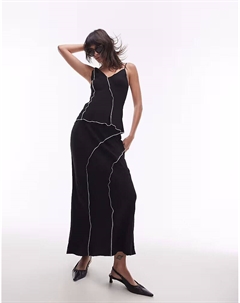 Юбка макси с необработанным краем, черная Topshop