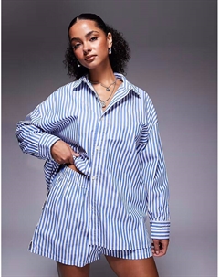 Рубашка из поплина Stripe синего и белого цветов Nike