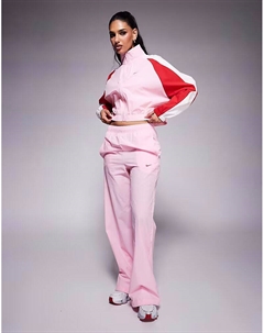 Широкие брюки из плетеной ткани розового цвета Nike