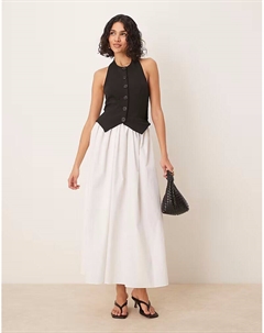 Платье миди с халтер-жилетом, монохромное Asos design