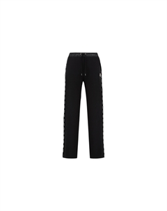 Брюки спортивные с кулиской и логотипом, черный Moncler