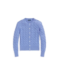 Пони вышитый вязаный кардиган, синий Polo ralph lauren