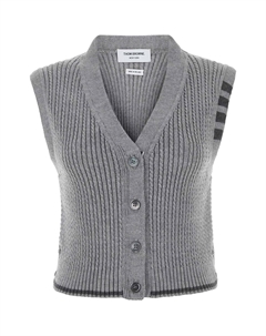 Кроп-жилет на пуговицах, серый Thom browne
