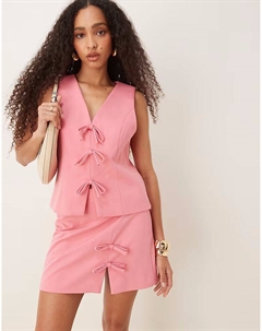 Мини-юбка с бантом, цвет жевательной резинки Yas