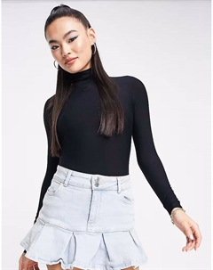 Боди с высоким воротом черного цвета Commando