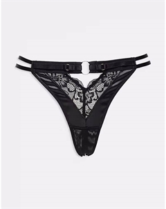 Черные стринги-танга с вырезами Undisputed Ann summers