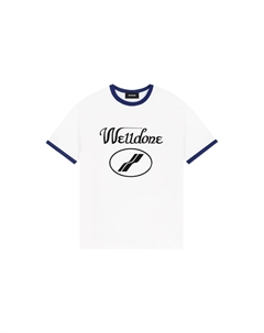 Футболка рингер с принтом Cursive Logo, белый We11done