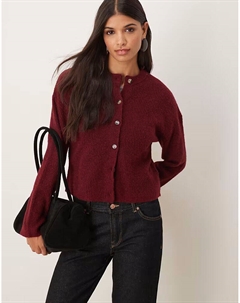 Свободный кардиган из шерсти и альпаки сливового цвета Asos design