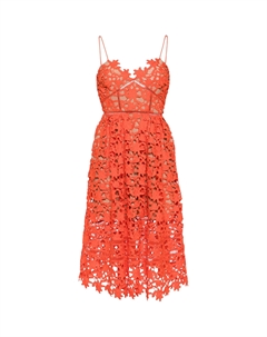 Платье миди с кружевом azaelea, оранжевый Self-portrait