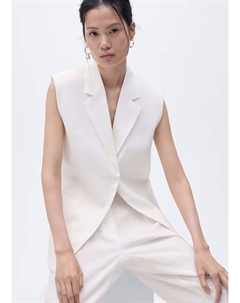 Строгий жилет цвета слоновой кости Mango