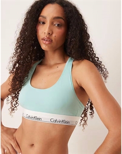 Бюстгальтер-бралетт Modern Cotton мятно-голубого цвета Calvin klein