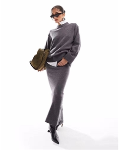 Джемпер свободного кроя с круглым вырезом и декоративным швом на спине из смесовой овечьей шерсти, серый Asos design