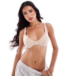 Бюстгальтер Marina на косточках бежевого цвета с эффектом сглаживания Asos design