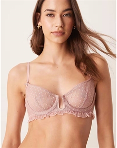 Бюстгальтер на косточках Jessie с вышивкой в ​​виде пятен, цвет пыльно-розовый Asos design