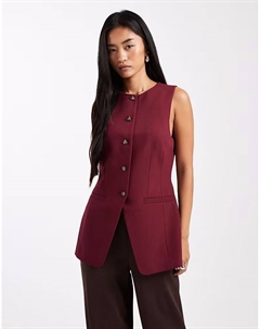 Жилет с высоким воротом и формованными бедрами сливового цвета Asos design