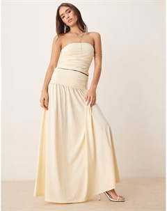 Комбинируемая макси-юбка с заниженной талией и сборками цвета пахты Asos design