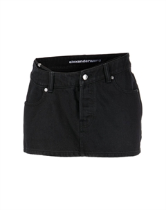 Мини-юбка с асимметричным подолом, черный Alexander wang