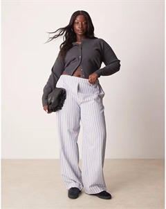 Прямые брюки Curve в сине-белую полоску Asos design