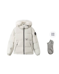 Пуховик унисекс, серо-белый Skechers