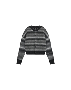 Кардиган в полоску с эффектом омбре, темно-серый We11done