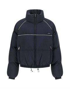 Куртка с логотипом на груди и шнурком, синий Miu miu