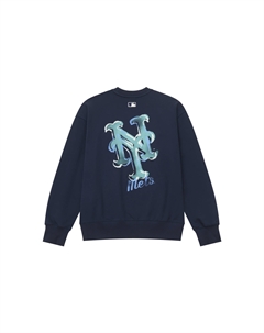 Базовый свитшот New York Mets 25FW Unisex, синий Mlb