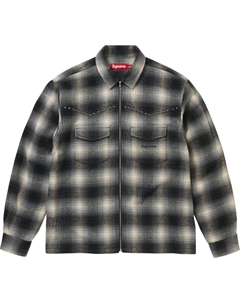Рубашка Shadow Plaid Flannel Zip Up Shirt, черный Supreme