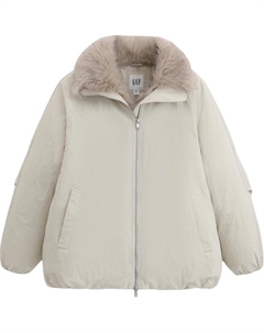 Пуховики и пальто женские, бежевый Gap