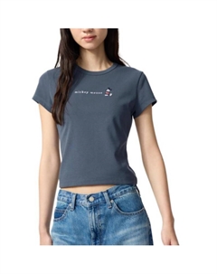 Женский топ-кроп темно-серый Uniqlo