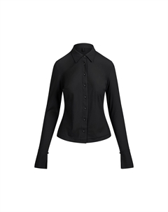 Рубашка FW25 CLING MATTE LONG SLEEVE BUTTON UP женская, Obsidian/Obsidian Color Skims