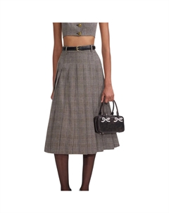 Складчатая миди-юбка, хаки Self-portrait