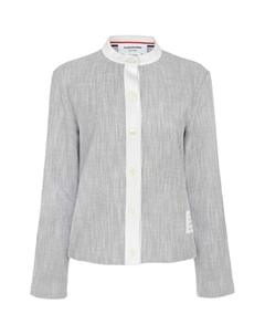 Твидовый хлопковый кардиган, светло-серый Thom browne