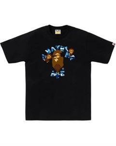 Футболка Bape Fire Camo College Milo, черный A bathing ape®
