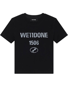 Кроп-топ с логотипом, черный We11done