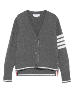 Кардиган вязка интарсия geese 4 bar, серый Thom browne