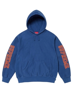 Колледж свитшот с капюшоном и рукавами, синий Supreme