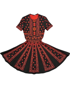 Женское платье с коротким рукавом, черный Alexander mcqueen