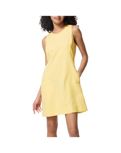 Женское платье без рукавов абрикосово-желтое Uniqlo